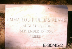Emma Lou Phillips (Mere) Adams